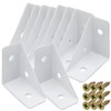 Joyangy 10Pcs White Right Angle Corner Shelf Bracket, 38x38mm Metal