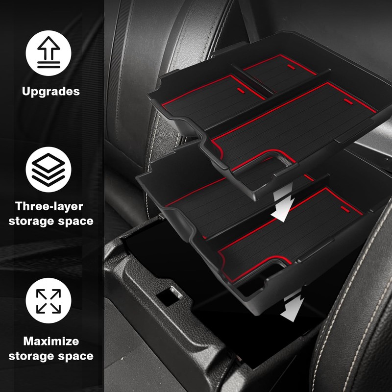 Muslogy Center Console Organizer Compatible with Ford Ranger 2024 2025
