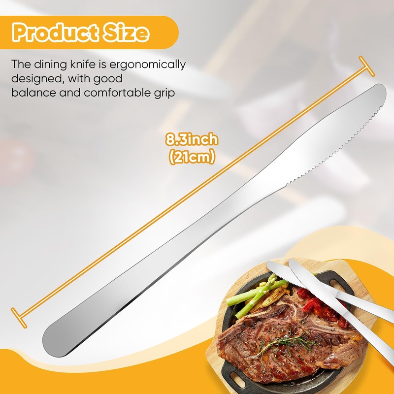 150 Pcs Dinner Knives Butter Knife Bulk 8.3 Inches Stainless