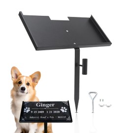 Gugxiom Grave Marker Stand, Heavy Duty Iron Memorial Stone Stand for 12L x 6W x 1/2H Memorial Stone, Garden Stone Stand for honoring loved ones, pets, etc.