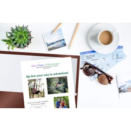 2 Pocket Glossy Laminated Brown Paper Folders, Box of 25, Letter Size, Brown Paper Portfolios by Better Office Products