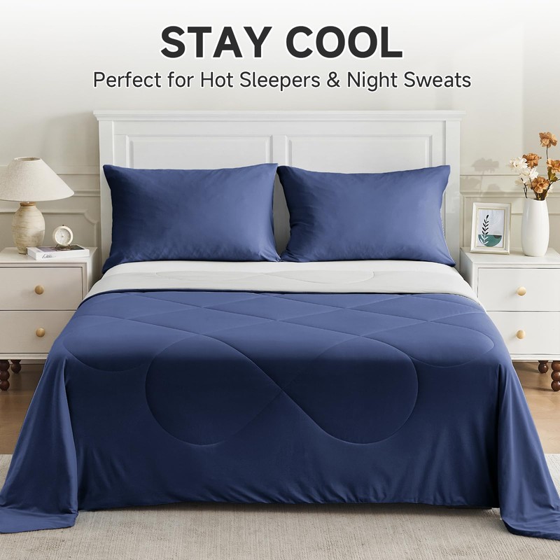 HOMFINE Cooling Comforter Japanese Double-Sided Cold Tech Fabric Cooling Blanket