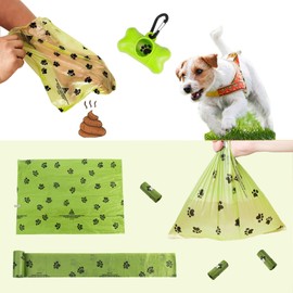 Dog Poop Bags Pet Waste Bag with Dispenser and Leash Clip Green 180 Bags 12 Rolls V12