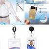 LimCryspp 2 Pack Horizontal Retractable Badge Holder with Clip, ID