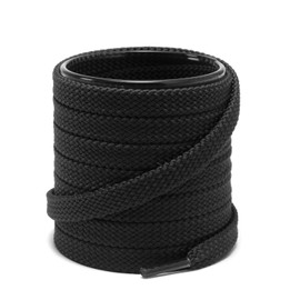 Shoemate Solid Color Thick Flat 5/16" Shoe Laces for Sneakers and Athletic Shoes, Shoe Strings, Black, 54"(137cm) 2-Hei THF-137-2