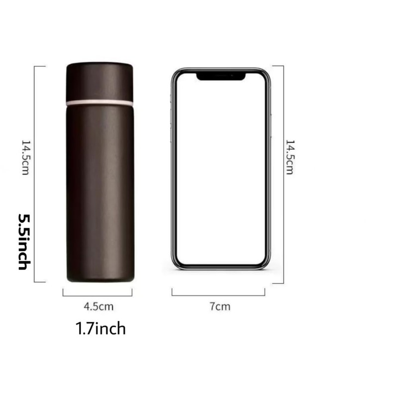 Slim Stainless Steel Insulated Thermos, Mini Water Bottle, Leak Proof