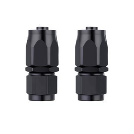 Letgoing 2pcs 6AN Car Fuel Line End Pieces Oil Cooler Fittings 0° Black Swivel for CPE Braided Fuel Line