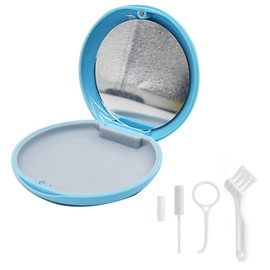 Mouthpiece Case, Small, Orthodontic Retainer Box, Portable, Convenient, Magnetic Closure, Sealed Denture Case, Portable, Gum Correction Case, For Outdoor/Outdoor Camping/Indoor/Party/Dating (Blue)