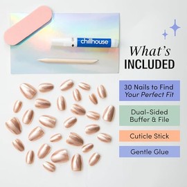 Chillhouse - Kit de Uñas Chill Tips, Uñas Postizas - Levanta una Copa (ovalada) - 30 Formas y Tamaños de Uñas - Hasta 2 Semanas de Uso - Ajuste Person