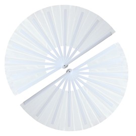 GeGeYa 13inch Large Rave Fan Popping Fan Clacking Fans for Line Dancing,Hand Fans for Women Foldable,Boots on The Ground Fan,Portable for Outdoor,Wedding,Party,Decoration(White,2 Packs)