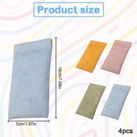 PMTFUMY 4 PCS Soft Glasses Cases for Women ， Slim Sunglasses Pouches, Leather Glasses Holders, and Soft Pouches for Eyewear Protection,Leather Glasses Case，Glasses Pouch for Women