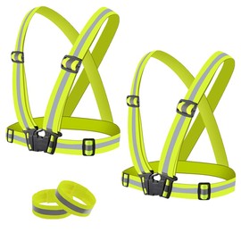 BOZEVON Unisex Reflective Safety Vest for Adults & Kids - High Visibility Led Reflective Safety Vest Lightweight and Adjustable Suitable for Running, Dog Walking, Hiking, Jogging, Package 3