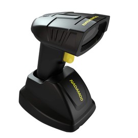 NADAMOO Wireless Barcode Scanner with Charging Cradle, Read 1D, 2D, QR Code, Data Matrix, PDF417, 400m Transmission Distance, 2200mAh Rechargeable Battery, Cordless CMOS Image Reader for Computer