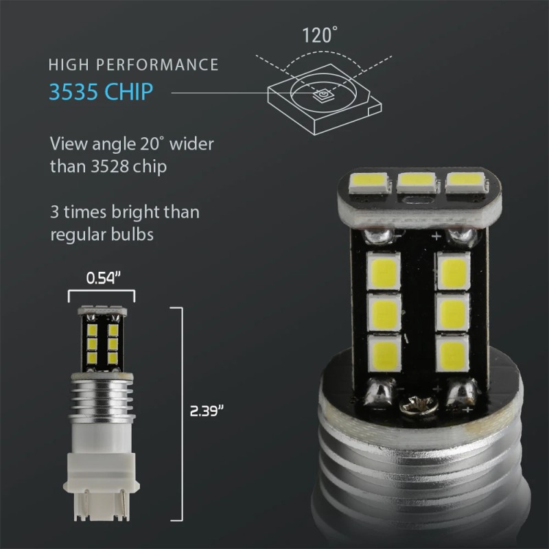 SYNETICUSA 3157 White LED Light Bulbs Strobe Brake Flash Tail