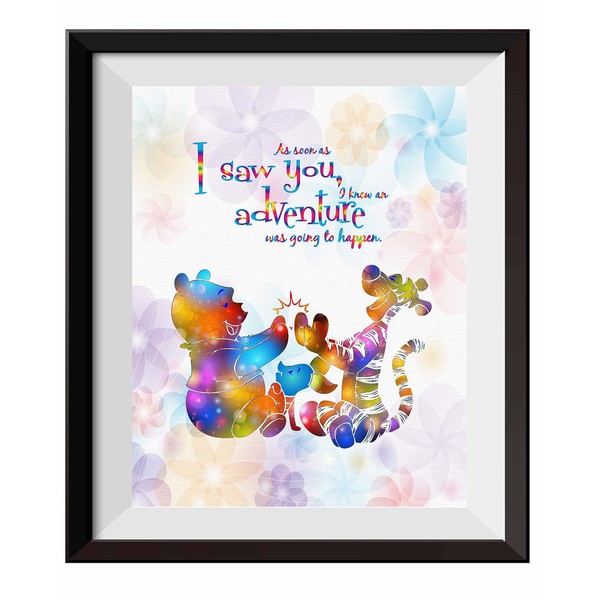 Uhomate Nursery Decor Winnie The Pooh Quotes Winnie Pooh Home Canvas Prints Wall Art Inspirational Quotes Wall Decor Living Room Bedroom Artwork C094 (11X14)