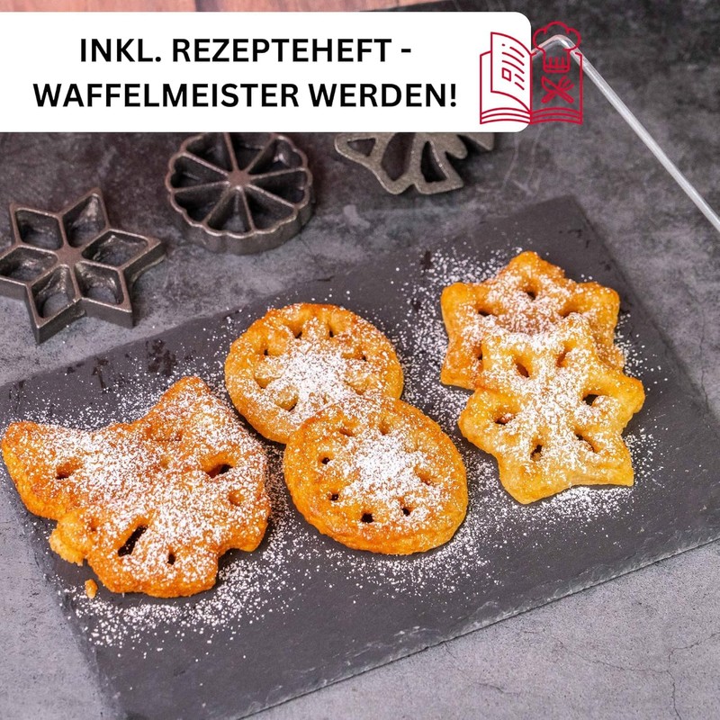 Westmark Wafflebäckerei, with 3 designs, with recipe booklet, mold size: