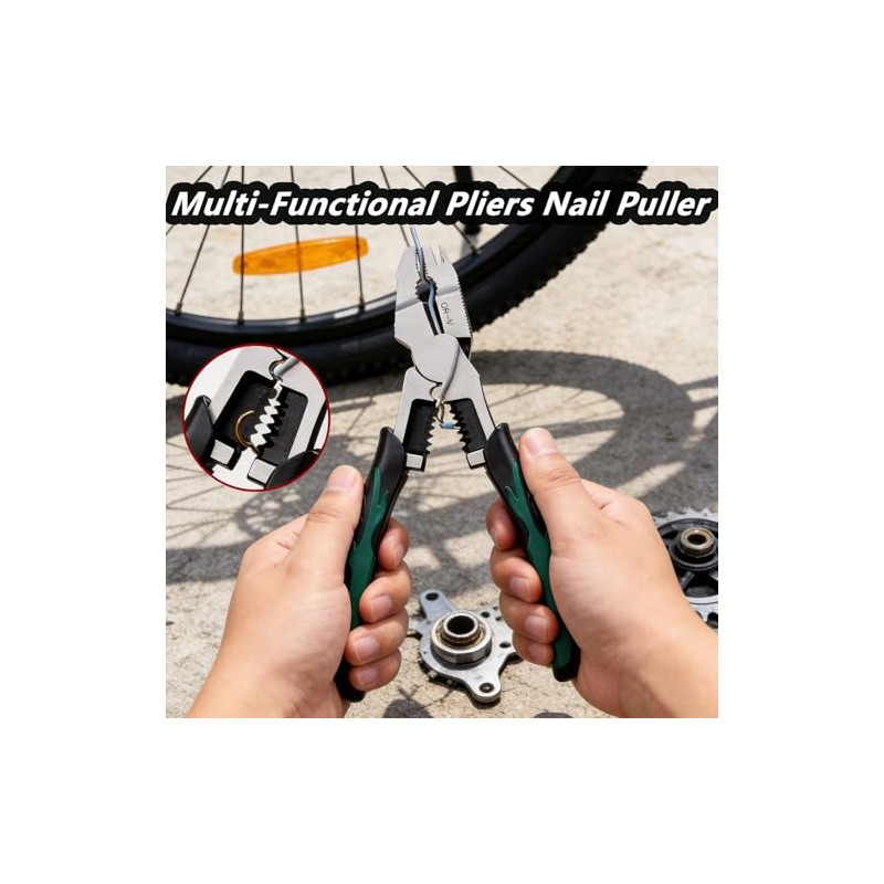 Industrial-Grade 9-in-1 Multi-Function Cutting Pliers, Wire Cutter, Stripper, Crimper &