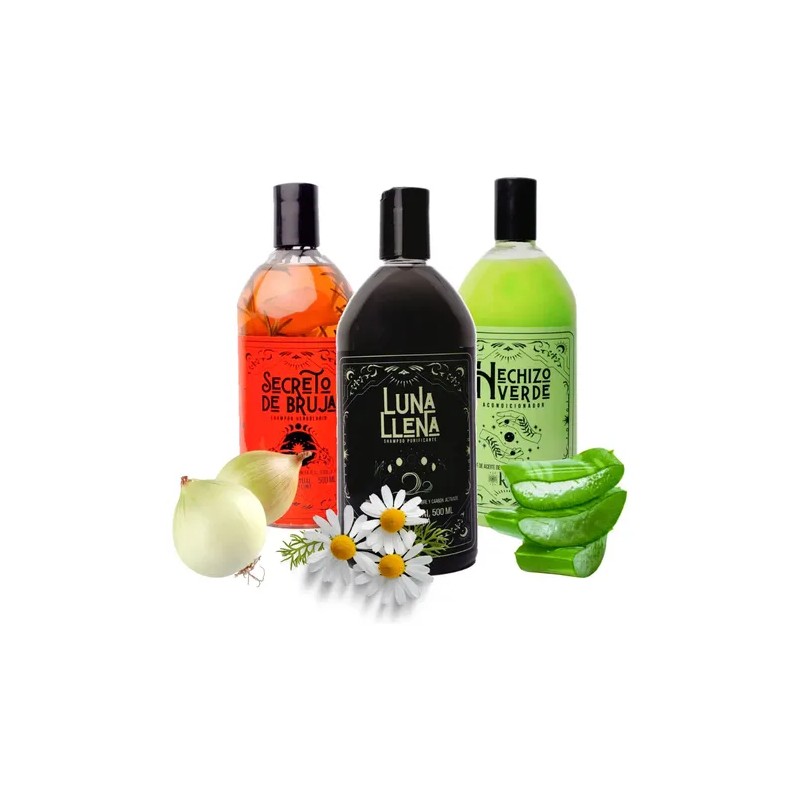 3 Set Acondicionador Hechizo Verde Coco Sábila Colageno Kit
