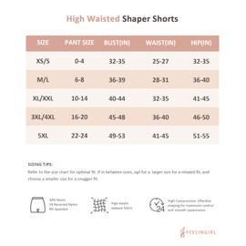 FeelinGirl Shapewear Tummy Control High Waisted Body Shaper Shorts Shaping Underwear Nude