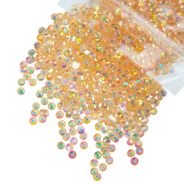 qiipii 2700PCS 4mm Transparent Champagne AB Resin Rhinestones for Crafting Clear Light Yellow Flatback Jelly Stones Bulk SS16 Diamonds Gems Chams for Nails Face Eyes Makeup Tumblers Crafts Decor Shoes