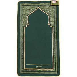 iMusalah Prayer Mat (Green) with Digital Counter For Rakat Tracking, Salah Rug For Namaz