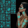 DPKOW Blue Luminous Temporary Tattoos, 10pcs Glow in the Dark