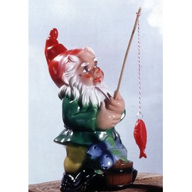 Frankenland Design Garden Gnome as Fisherman, Approx. 29 cm High, PVC