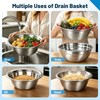 YJSLICT Stainless Steel Mixing Bowls with Lid and Colander Set