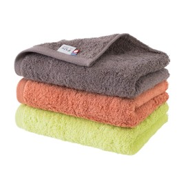 Bloom Imabari Towel, Certified FUu Face Towel, Set of 3, Soft, Fluffy, Thick, Water Absorbent, Hotel Specifications, Made in Japan, 100% Cotton, Assorted (Warm)