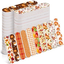 Lanties 50 Pcs Fall Mini Nail Files Thanksgiving Gifts for Women Double Sided Pumpkin Nail Files Bulk Mini Autumn Harvest Emery Board Manicure Tools for Thanksgiving Party Supplies