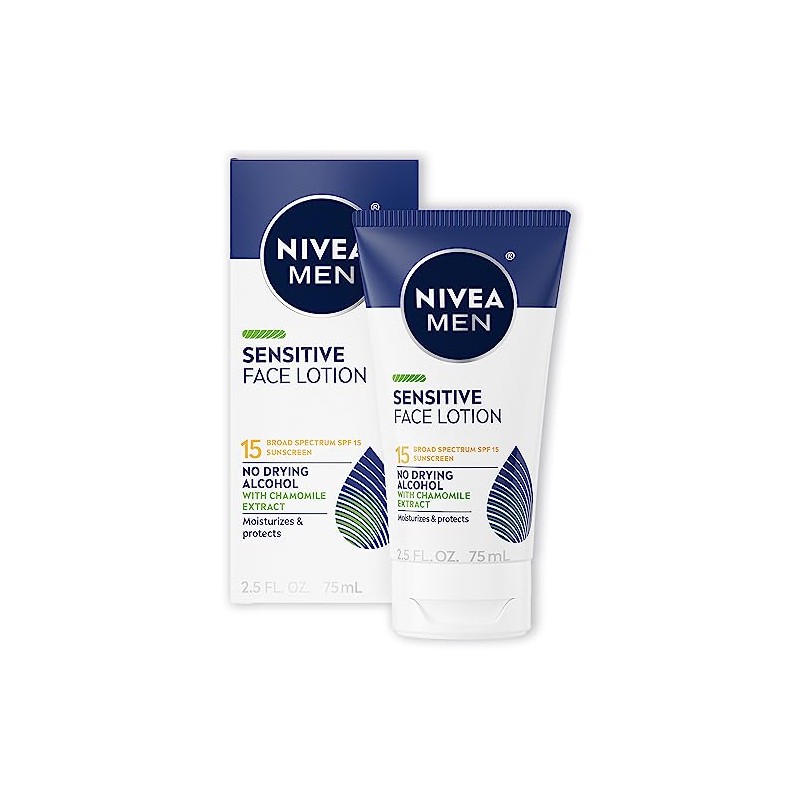NIVEA Men Sensitive Protective Lotion 2.5 Fluid Ounce (Pack of