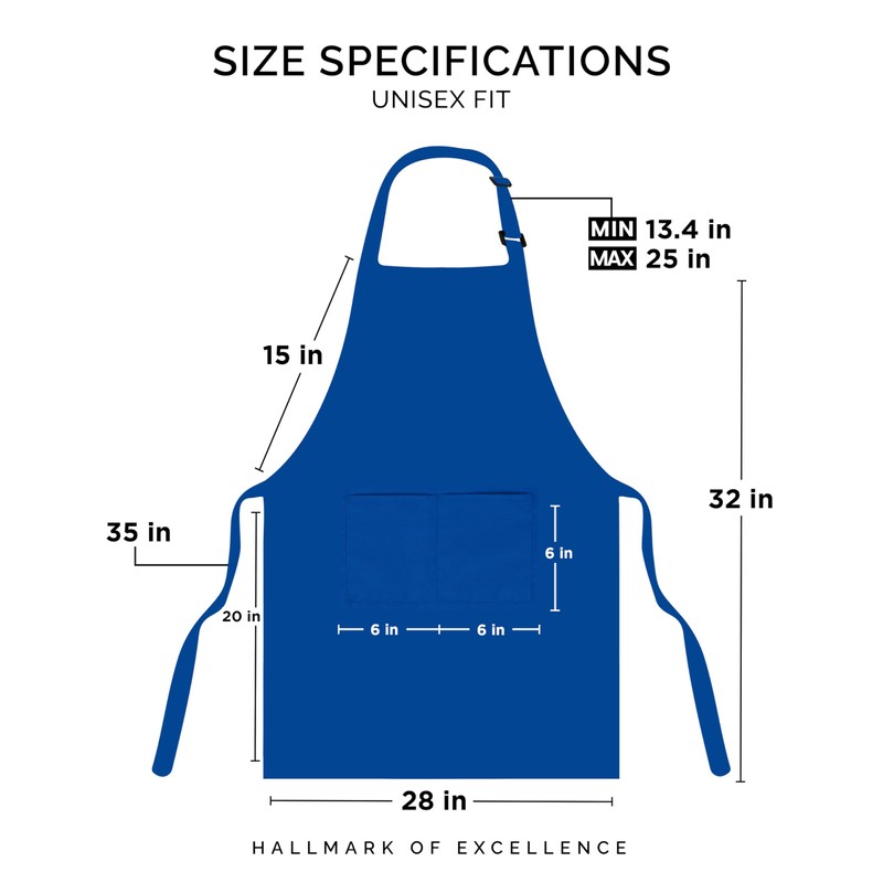 Utopia Kitchen Adjustable Bib Apron (2-Pack) Water Oil Resistant Chef