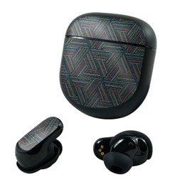 MightySkins Glossy Glitter Skin Compatible with Bose QuietComfort Earbuds II (2022) - Triangle Stripes | Protective, Durable High-Gloss Glitter Finish | Easy to Apply and Change | Made in The USA