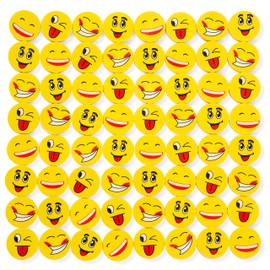 THE TWIDDLERS - 100 Novelty Funny Face Rubber Erasers for Kids & School
