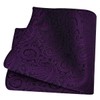 GUSLESON Mens Dark Purple Tie for Wedding Solid Silk Paisley
