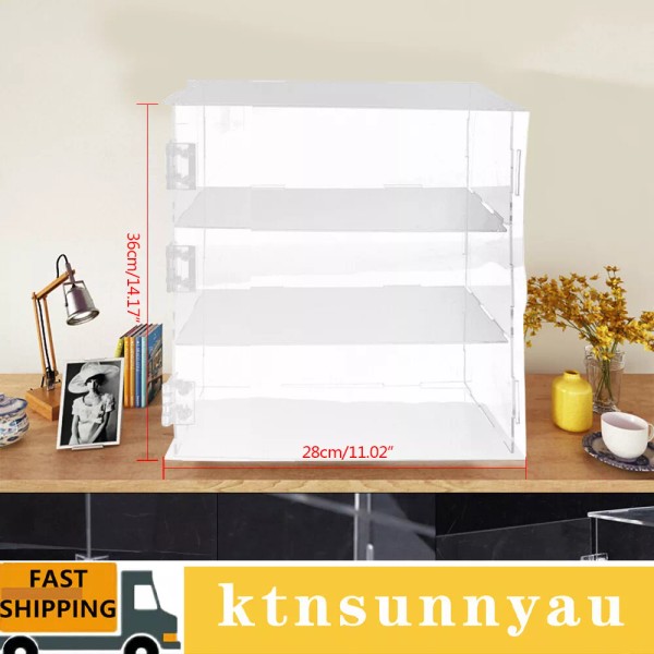 Unbranded 3Tier Acrylic Display Case Clear for Dustproof Toy Showcase