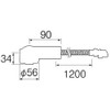 SANEI MK3761-560N-S5-I Faucet Repair Part, Lacene Hose Assembly, White