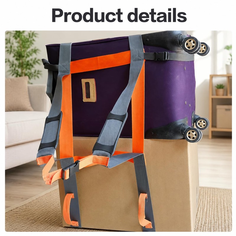 Moving and Lifting Straps for Single Person Use, Heavy Duty