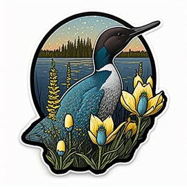 Yoonek Graphics Minnesota Loon and Lady Slipper Decal Sticker 1553Custom4
