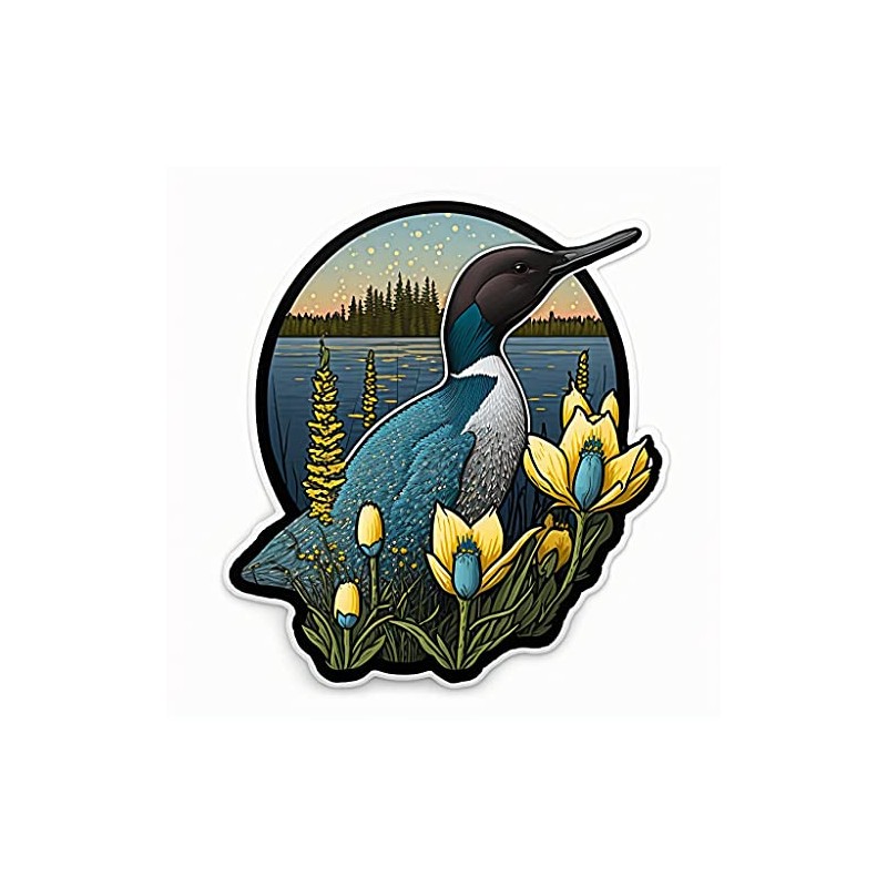 Yoonek Graphics Minnesota Loon and Lady Slipper Decal Sticker 1553Custom4