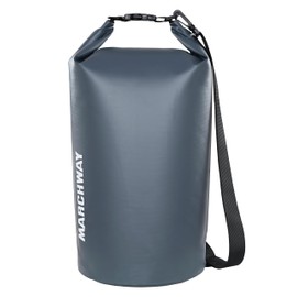 MARCHWAY Floating Waterproof Dry Bag Backpack 5L/10L/20L/30L/40L, Roll Top Sack Keeps Gear Dry for Kayaking, Rafting, Boating, Swimming, Camping, Hiking, Beach, Fishing (Grey, 5L)