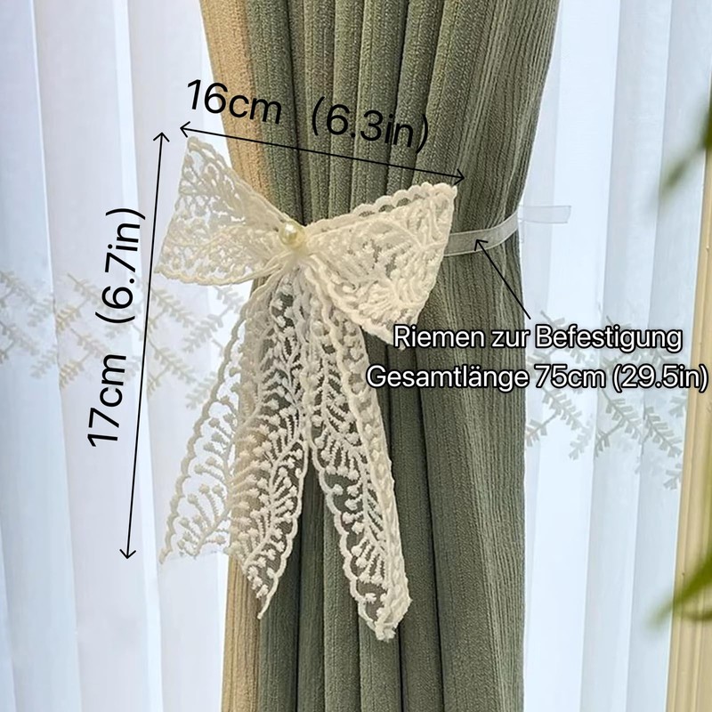 Uoocg Curtain Tie Backs Bow White Curtain Straps Adjustable Curtain