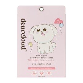 dearcloud Pure Puppy Clear Burst Dew Essence Face Mask, Korean Sheet Mask - Salicylic Acid, Green Tea & Peach (3 Pack)