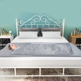 LIAPDG 110V Sauna Blanket, Infrared Sauna Blanket Portable Sauna Bag Body Shaper Blanket in Beauty Salons, Spas, Relaxation Rooms 35-80℃/ 95-176℉ 15-60 Minutes with 63 Inches Power Cord 650W