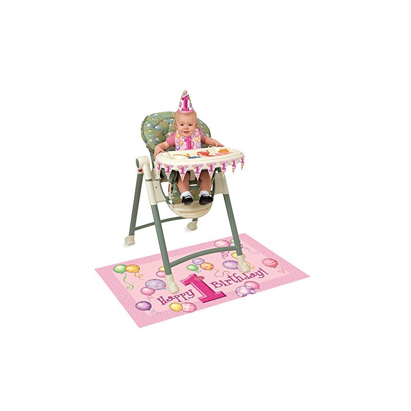 First Birthday Pink Balloons High Chair Kit - (1 Set)