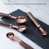 4Pcs/Set Stainless Steel Measuring Spoon Set Rose Gold with Wood