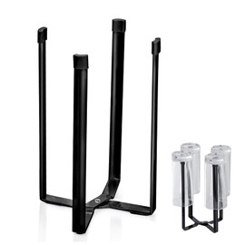 Dish Drainer Bottles, Bottle Stand for Draining 21.5 x 12 cm Metal Dish Drainer Bottles Foldable Tower Multi-Purpose Stand for Kitchen Drainer (Black)