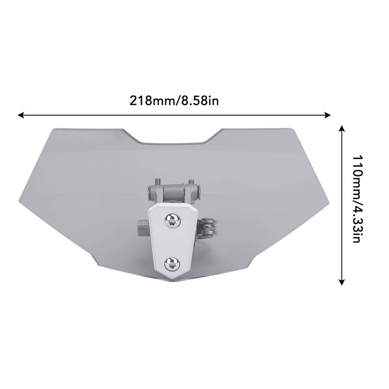Motorcycle Windshield Windscreen, Universal Motorbike Wind Deflector, 8.58inx4.33in Clip On