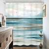 KOMLLEX Abstract Beach Shower Curtain for Bathroom Decor Teal Oil