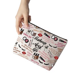 MNIGIU Makeup Artist Survival Kit Makeup Artist Life Makeup Zipper Pouch for MUA Cosmetology Graduation (Makeup Artist Life), Medium